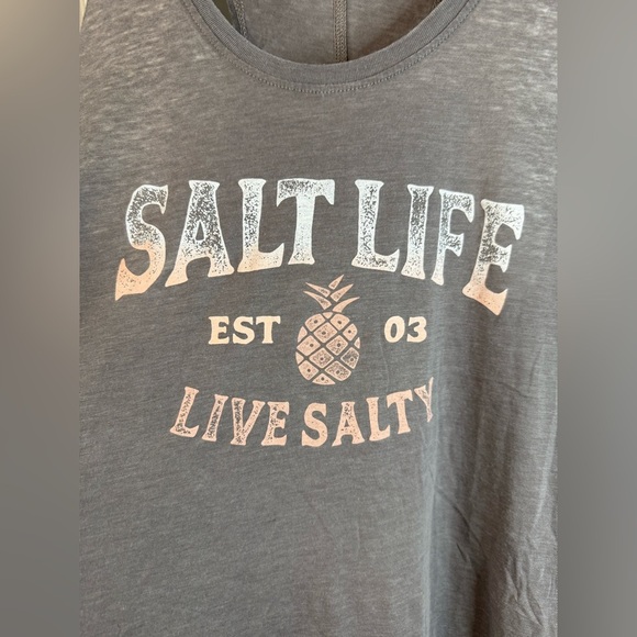 NWT Salt Life Gray Pineapple Whip Racerback Tank Top - Size XL - Picture 2 of 5